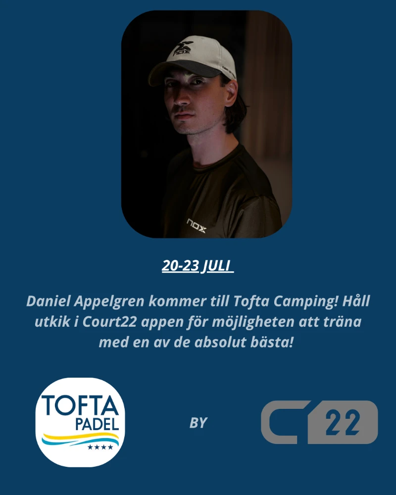 Träna med Daniel Appelgren 20-26 Juli!